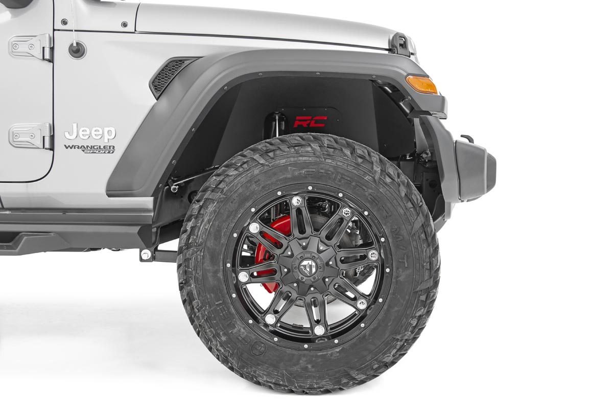 Jeep Wrangler Front Inner Fenders - Rough Country - 3-piece construction with RC logo - '18-'25